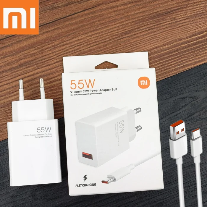 xiaomi-chargeur-original-55w-gan---1 Xiaomi Chargeur Original 55W GaN Turbo avec Câble USB Type-C 6A – Adaptateur Secteur Charge Rapide Compatible Redmi, Mi, Samsung