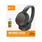 Deep Bass R19 – Casque Bluetooth V5.3 Sans Fil avec Carte TF, FM Radio & Lumières RGB