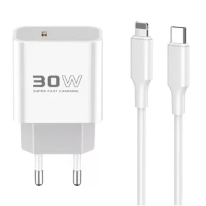 Konfulon C18C – Chargeur Original 30W Super Fast Charge Type-C vers Lightning pour iPhone