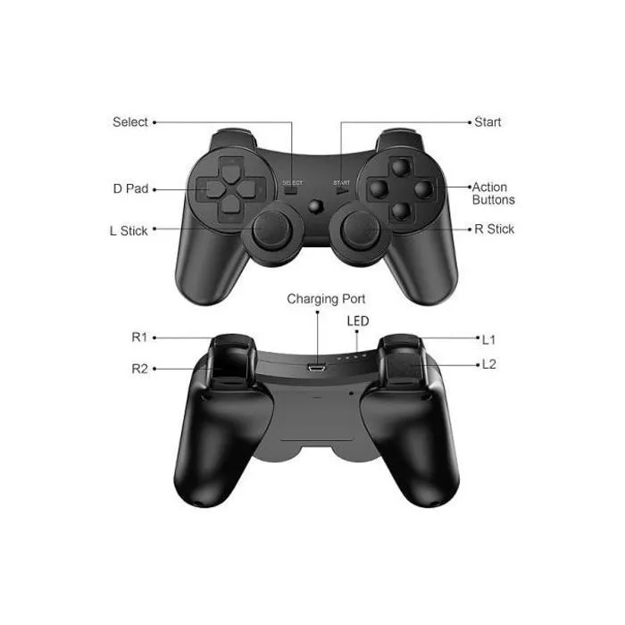 Manette PS3 Sans Fil (3) Manette PS3 Sans Fil Bluetooth Noire – Haute Performance, Batterie Rechargeable & Vibration Intégrée