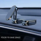 Support Magnétique Téléphone Voiture Pliable – Rotation 720°, 6 Aimants Puissants, Design Compact & Stable