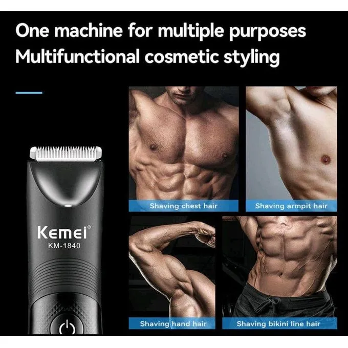 Tondeuse de Précision Kemei KM-1838-6-2 Kemei Tondeuse KM-1838 – Étanchéité IPX7, Lames Céramique, Recharge Rapide USB-C & Design Ergonomique