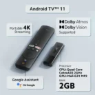 Xiaomi Mi TV Stick 4K Ultra HD – Diffusion Multimédia Portable avec Android TV™ 11, Dolby Vision & Google Assistant