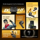 Oraimo SpaceBuds Air FreeFire – Écouteurs Sans Fil 38h | IPX4 & Localisateur Intelligent