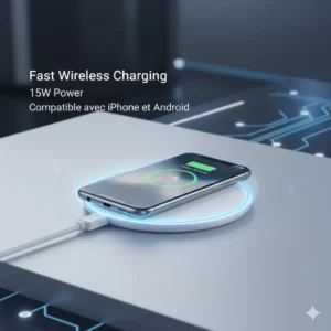 BOROFONE Ultra Slim Wireless Fast Charger 15W – Chargeur rapide sans fil universel