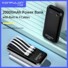 KONFULON A23S Power Bank 20000mAh avec câbles intégrés et écran LED