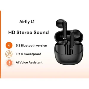 RIVERSONG AIRFLY L1 Noir – Écouteurs Sans Fil Bluetooth 5.3 avec Réduction de Bruit Active (ANC)